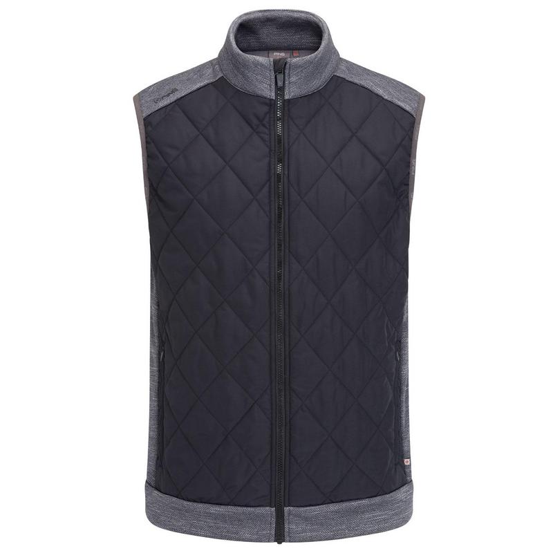Ping Aaran Quilted Hybrid Golf Vest Steel Marl