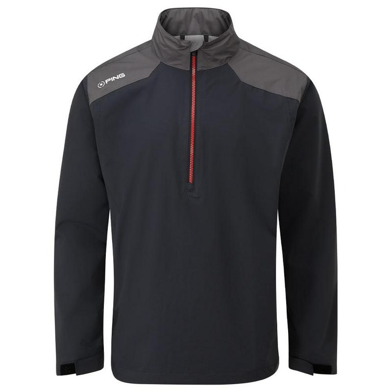 SensorDry AquaDrive Half Zip Waterproof Golf Jacket - Black/Asphalt