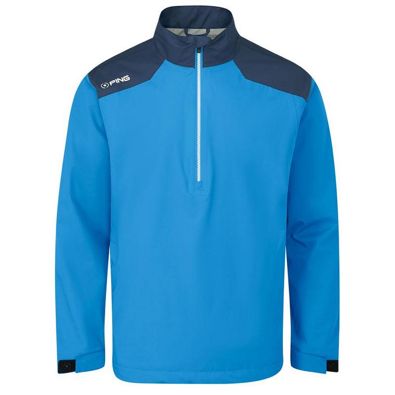 SensorDry AquaDrive Half Zip Waterproof Golf Jacket - Brilliant Blue/Oxford Blue