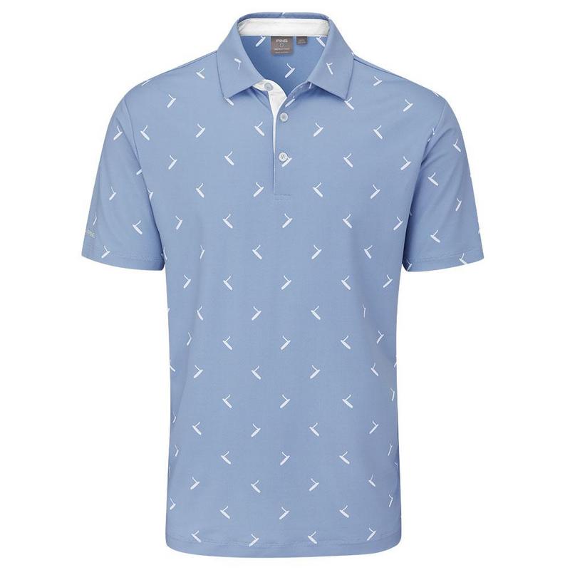 Ping Gold Putter Printed Golf Polo Shirt - Spring Blue - main image