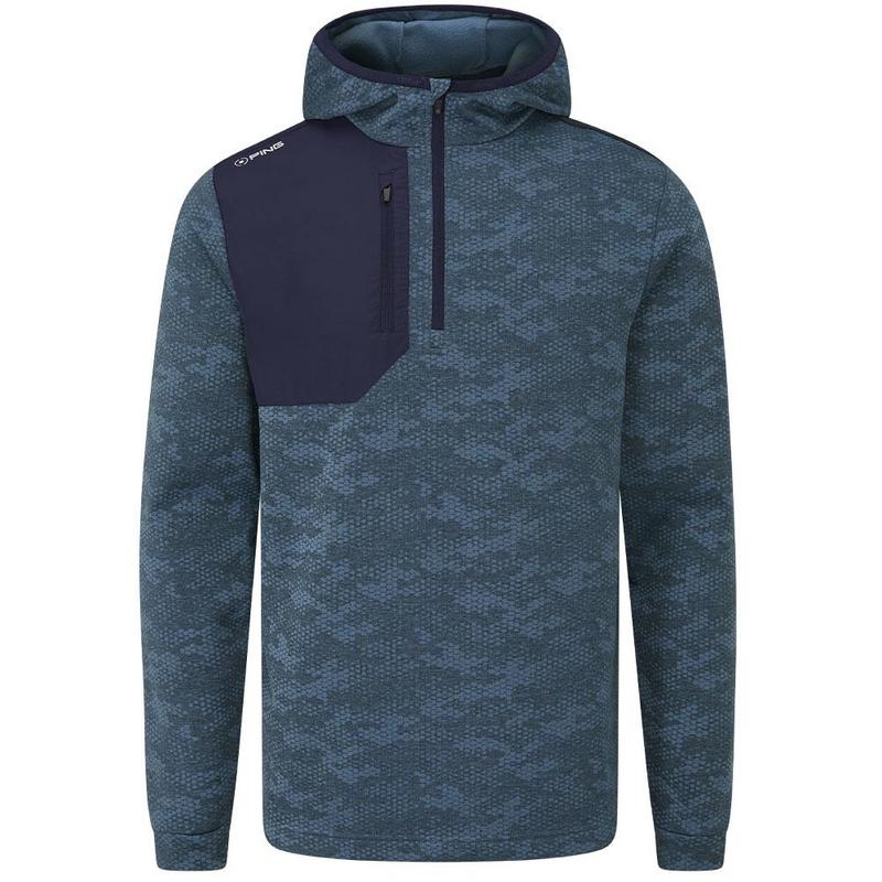 Ping Nexa Hooded Half Zip Golf Sweater - Blue Fusion/Navy