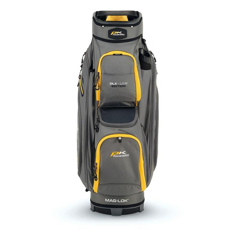 PowaKaddy DLX-Lite Golf Cart Bag 2024 - Gun Metal/Yellow - main image