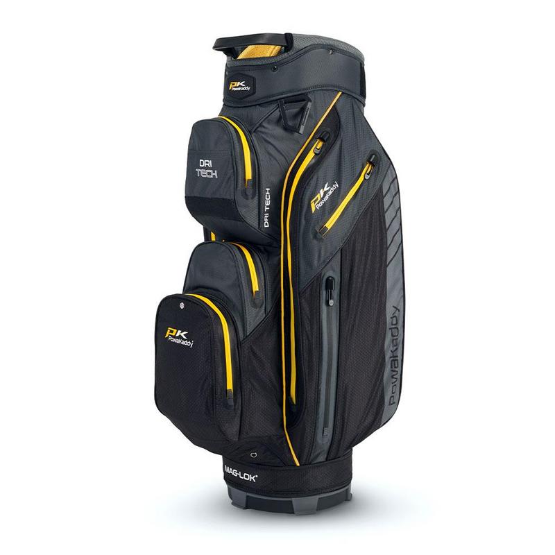 PowaKaddy Dri Tech Golf Cart Bag 2024 - Black/Gun Metal/Yellow - main image