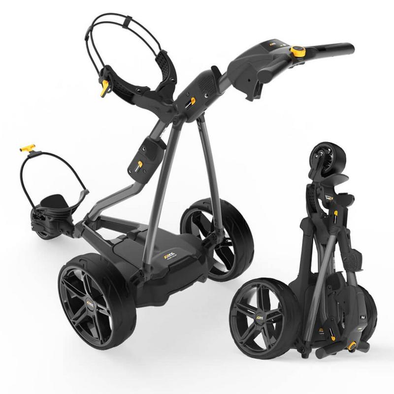 PowaKaddy FW Gun Metal Electric Golf Trolley - 18 Hole Lithium