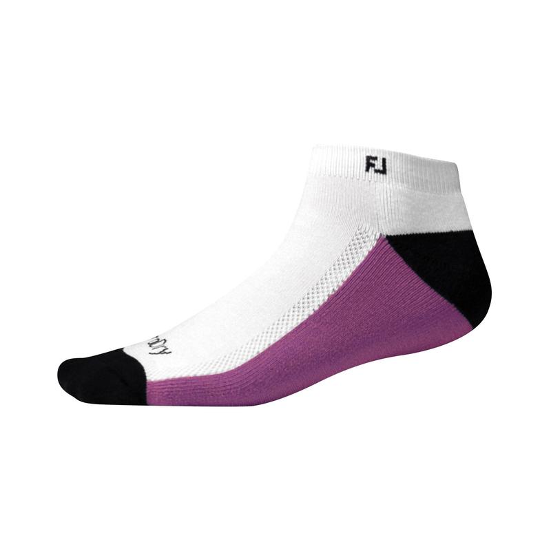 FootJoy ProDry Sport Golf Socks - 2 Pairs - White with Blue & Purple - main image