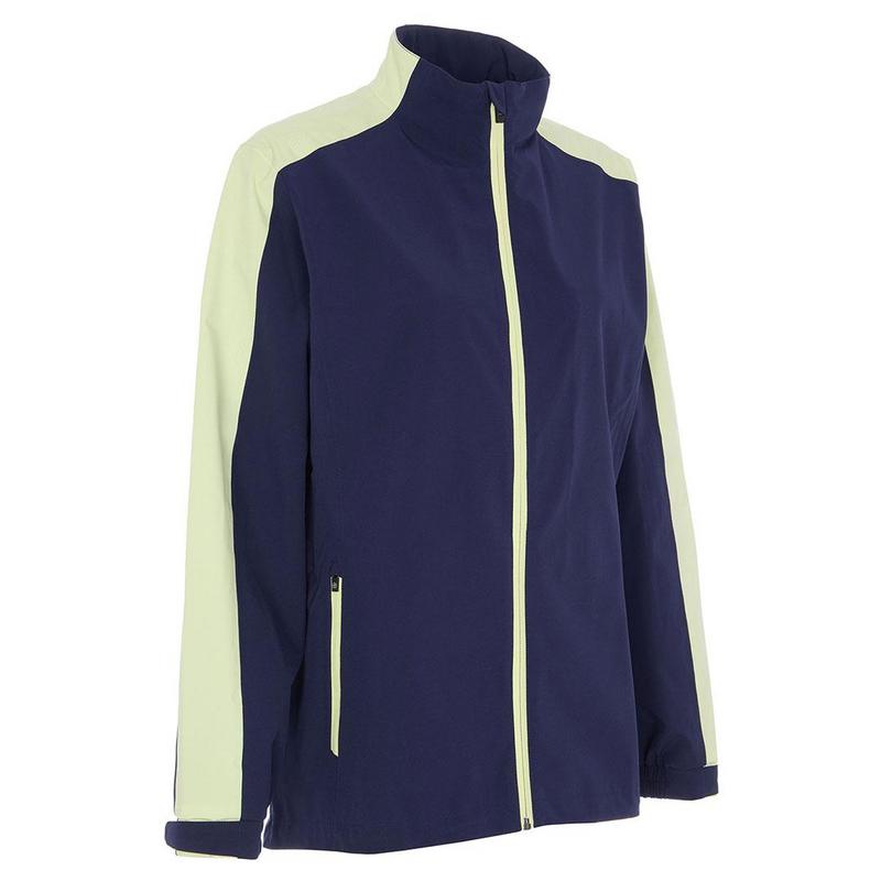 ProQuip Ladies Paige Waterproof Golf Jacket - Navy/Lime