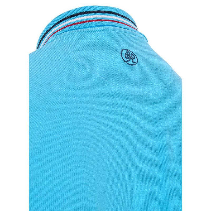 ProQuip Striped Collar Golf Polo Shirt - Azure Blue - main image