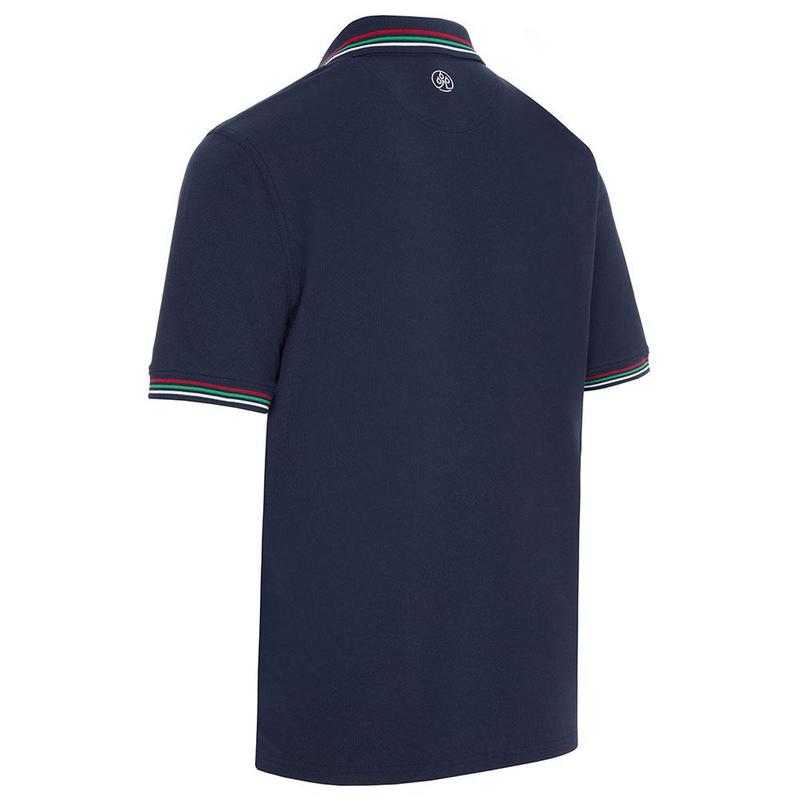 ProQuip Striped Collar Golf Polo Shirt - Navy/Red - main image