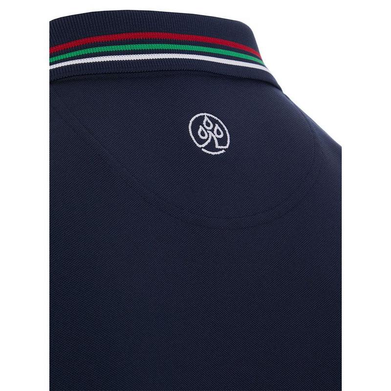 ProQuip Striped Collar Golf Polo Shirt - Navy/Red - main image