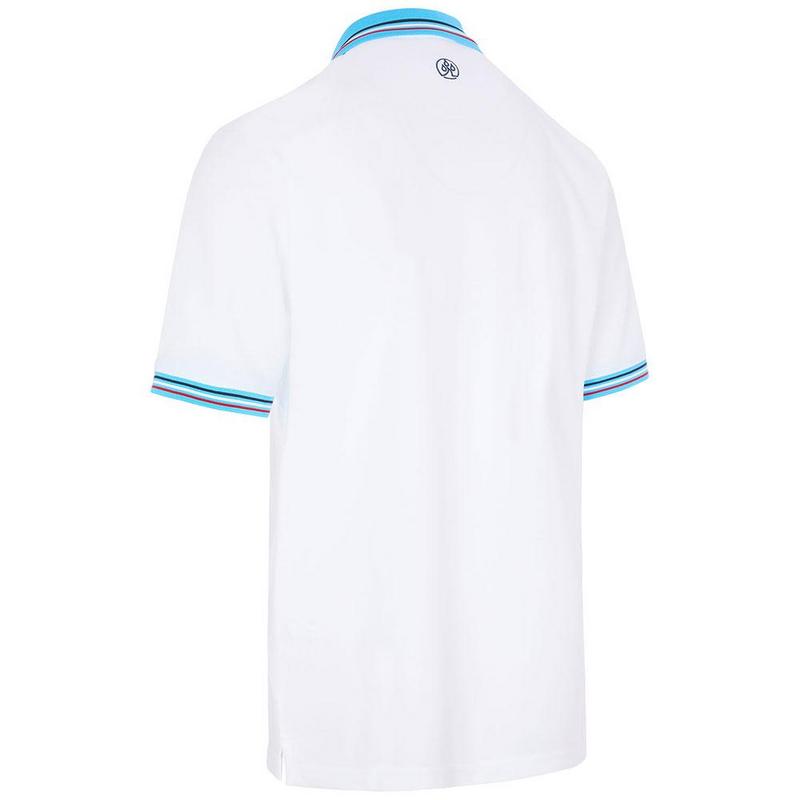 ProQuip Striped Collar Golf Polo Shirt - White/Azure - main image