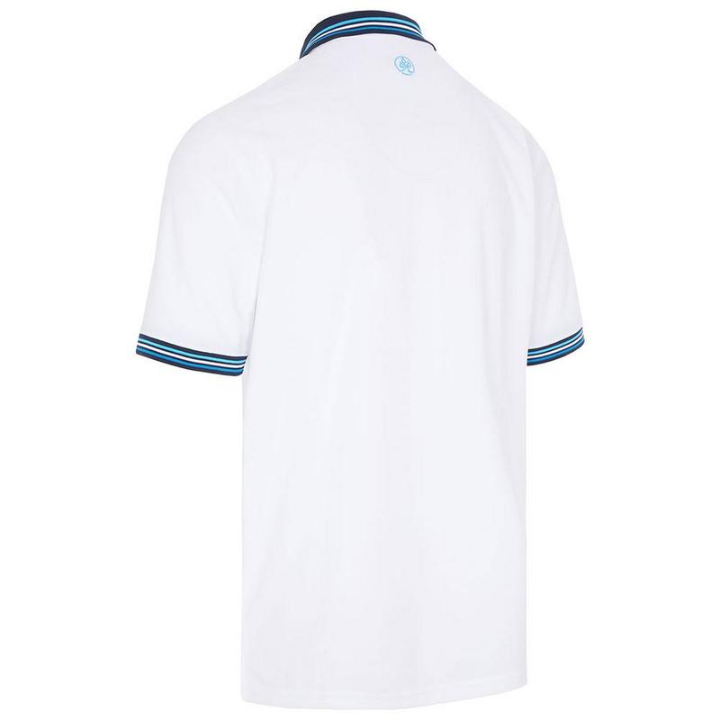 ProQuip Striped Collar Golf Polo Shirt - White/Navy - main image