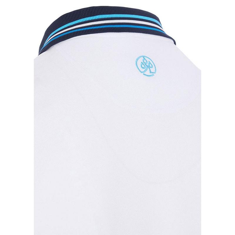ProQuip Striped Collar Golf Polo Shirt - White/Navy - main image