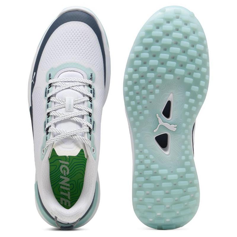 Puma Ignite Elevate X Golf Shoes - Puma White/Deep Navy/Modern Mint - main image