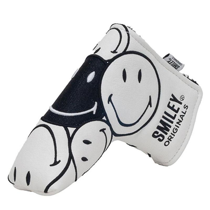 Smiley Original Golf Blade Putter Headcovers - White