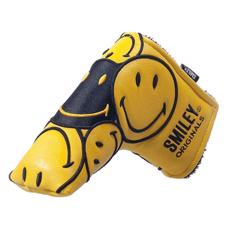 Smiley Original Golf Blade Putter Headcovers - Yellow