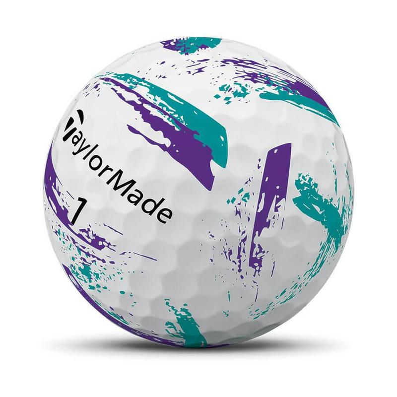 TaylorMade SpeedSoft Ink Golf Balls - White/Teal/Purple - main image