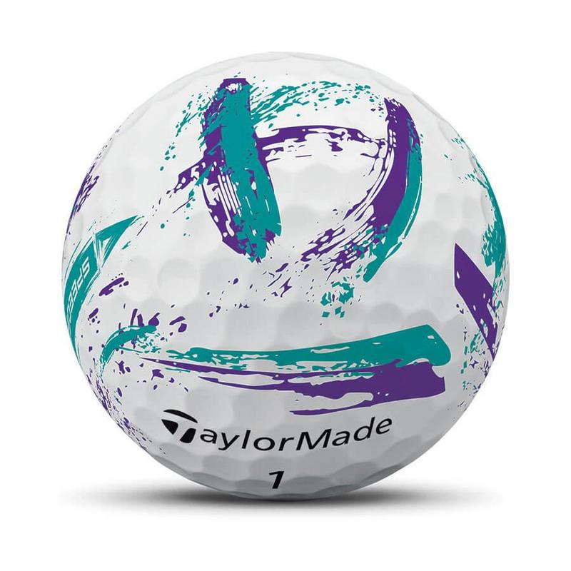 TaylorMade SpeedSoft Ink Golf Balls - White/Teal/Purple - main image