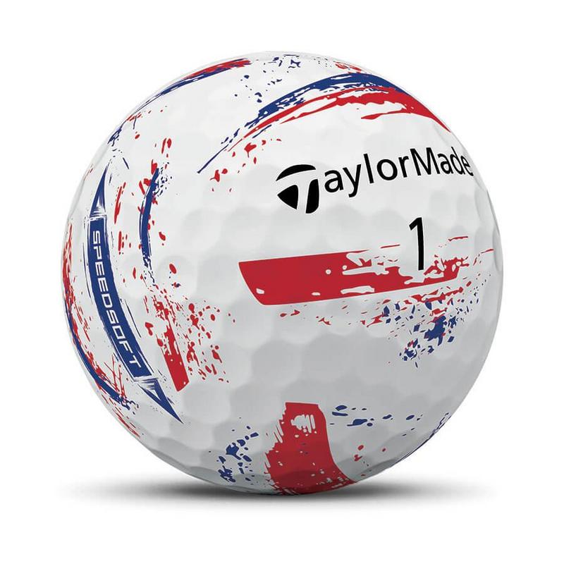 TaylorMade SpeedSoft Ink Golf Balls - Red/Blue - main image