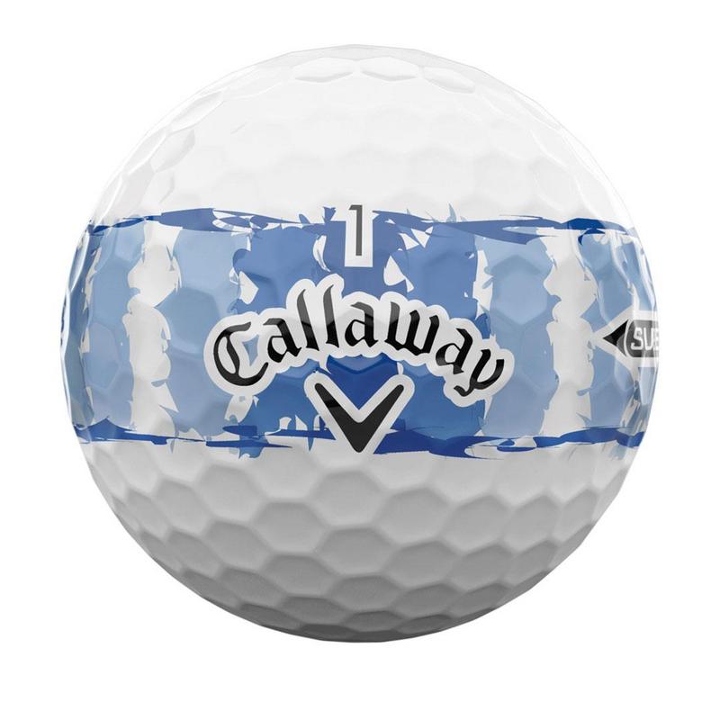 Callaway Supersoft Distressed Stripe Golf Balls - White/Blue - main image