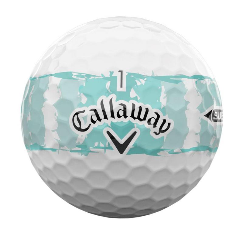 Callaway Supersoft Distressed Stripe Golf Balls - White/Teal - main image
