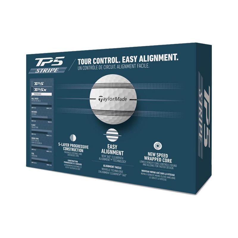 TP5 Stripe Golf Balls - White - main image
