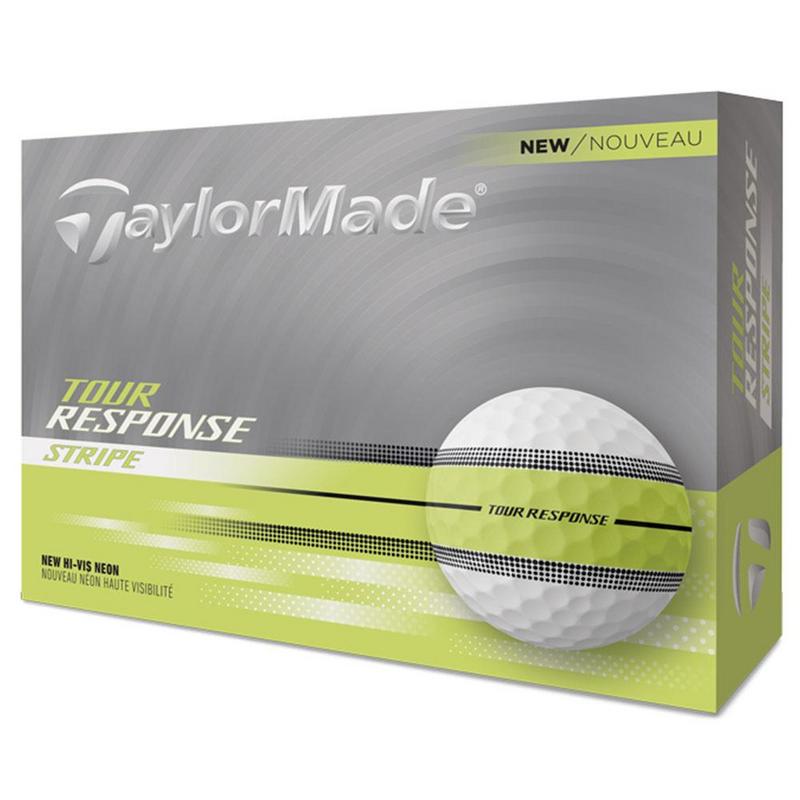 TaylorMade Tour Response Stripe Neon Golf Balls - Yellow - main image