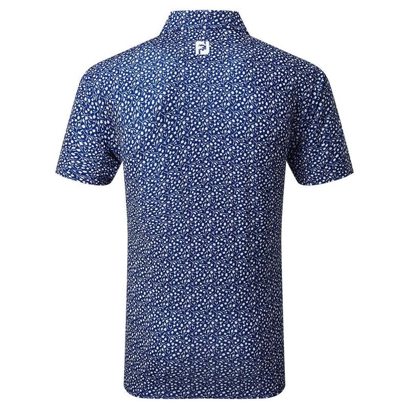 Footjoy Tossed Tulips Lisle Golf Polo Shirt - Twilight Blue - main image