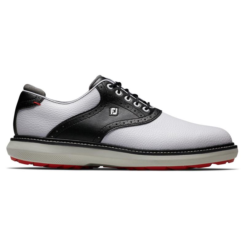 FootJoy Traditions Spikeless Golf Shoe White Black Grey Click Golf