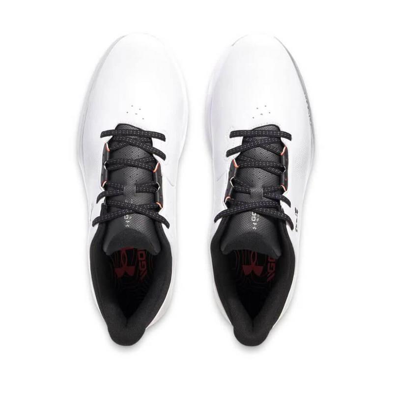 Under Armour UA Drive Fade Wide Golf Shoes - White/White/Metallic Silver - main image