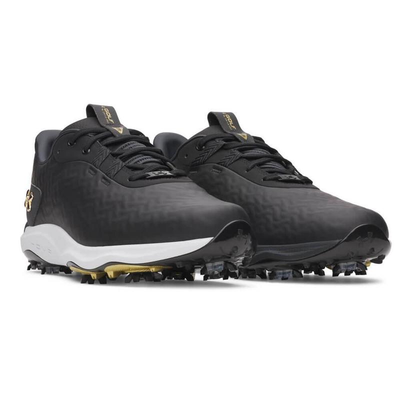 Under Armour UA Drive Pro Clone Golf Shoes - Black/Anthracite/Gold - main image