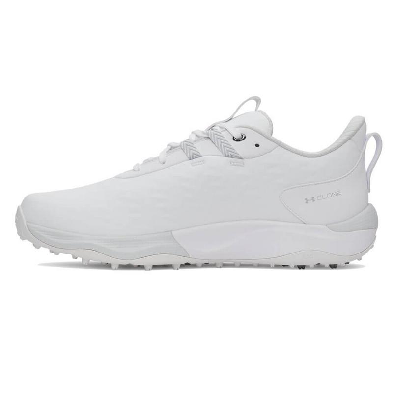Under Armour UA Drive Pro Clone Spikeless Golf Shoes - White/White/Silver - main image