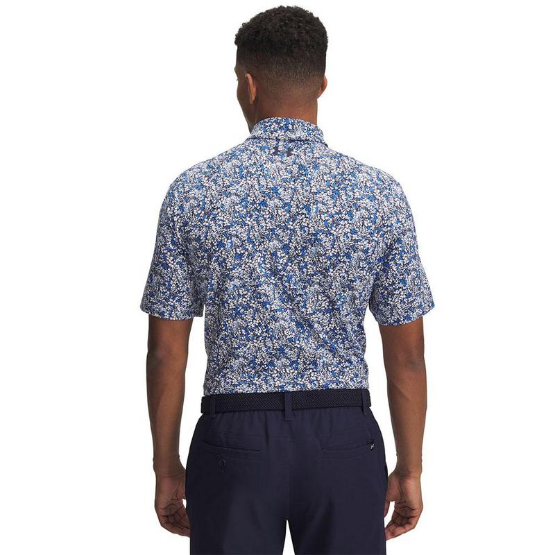 Under Armour Playoff 3.0 Printed Golf Polo Shirt - Blue Atlantis/White/Midnight Navy - main image