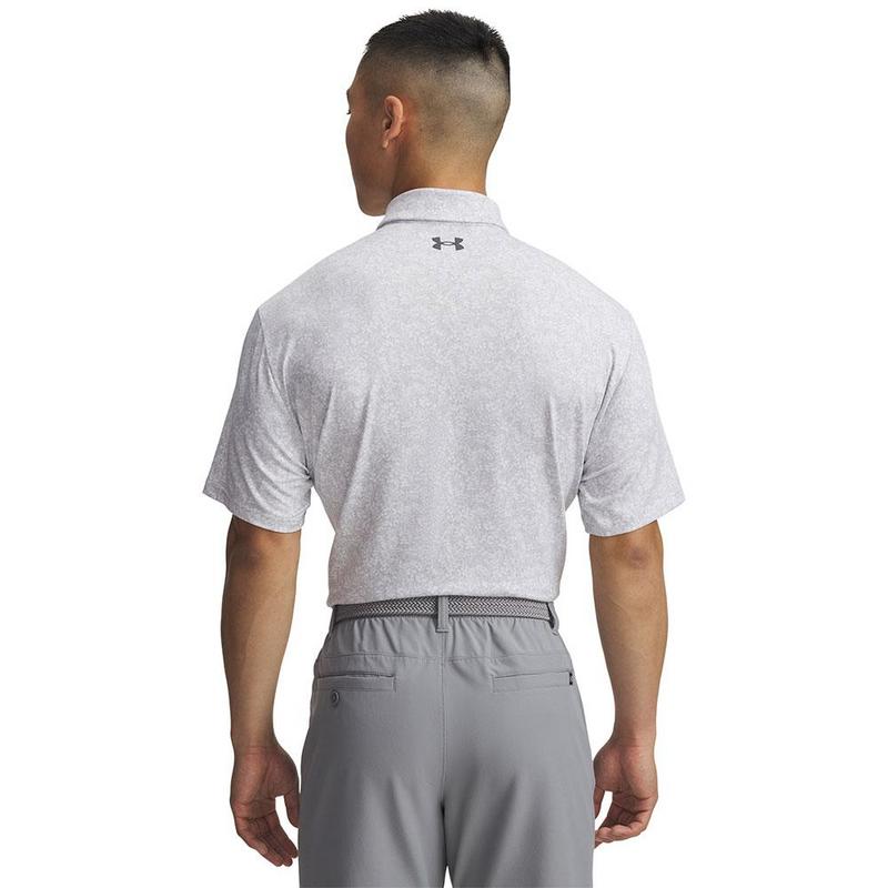 Under Armour Playoff 3.0 Printed Golf Polo Shirt - White/Halo Gray/Castlerock - main image