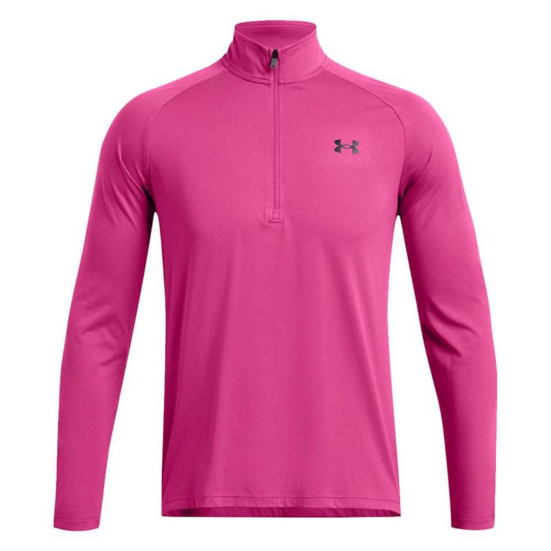 Under Armour Tech 2.0 Half Zip Long Sleeve Golf Top - Astro Pink - main image