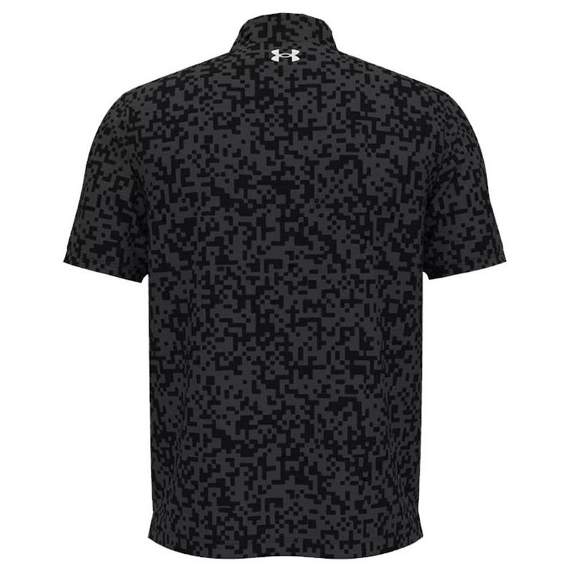 Under Armour Tee To Green Printed Golf Polo Shirt - Black/Castlerock/White - main image