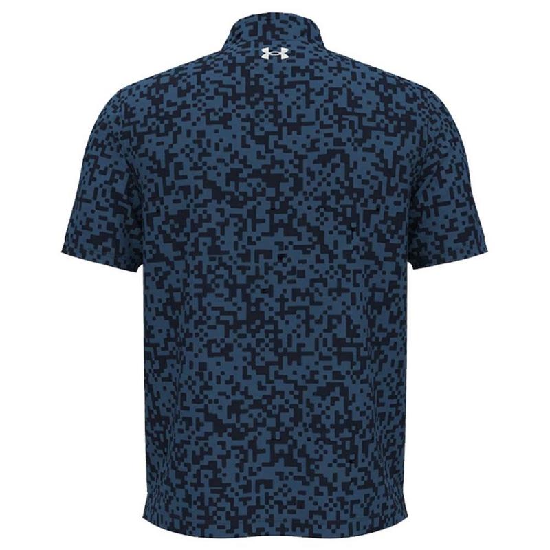 Under Armour Tee To Green Printed Golf Polo Shirt - Midnight Navy/Blue Atlantis/White - main image