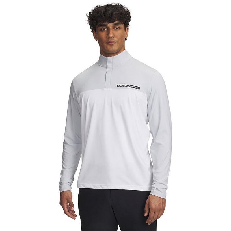 Under Armour Tee to Green Mens Quarter Zip Top Halo Gray / White / Black