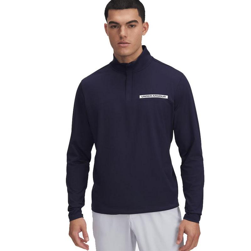 Under Armour Tee to Green Mens Quarter Zip Top Midnight Navy / White