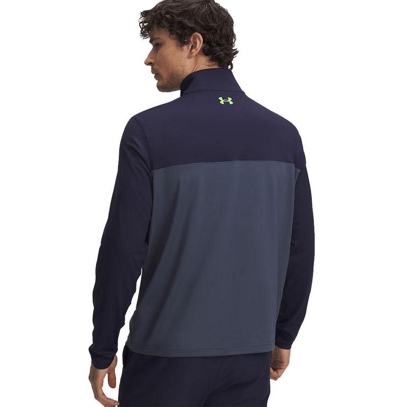 Under Armour Tee to Green Mens Quarter Zip Top - Midnight Navy/Downpour Grey/Cyber Green - main image