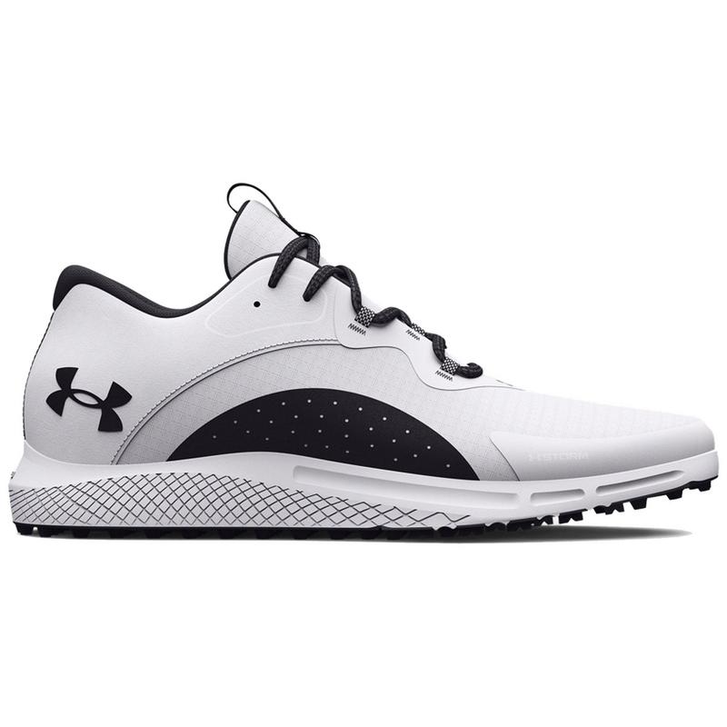 UA Charged Draw 2 Spikeless Golf Shoes - White - main image
