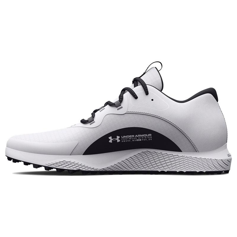 UA Charged Draw 2 Spikeless Golf Shoes - White - main image