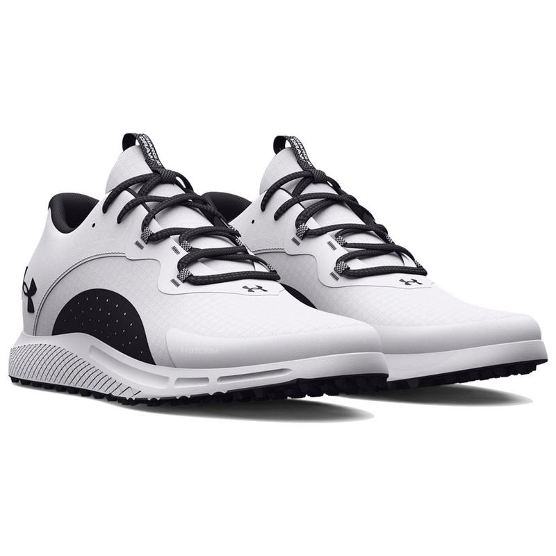 UA Charged Draw 2 Spikeless Golf Shoes - White - main image