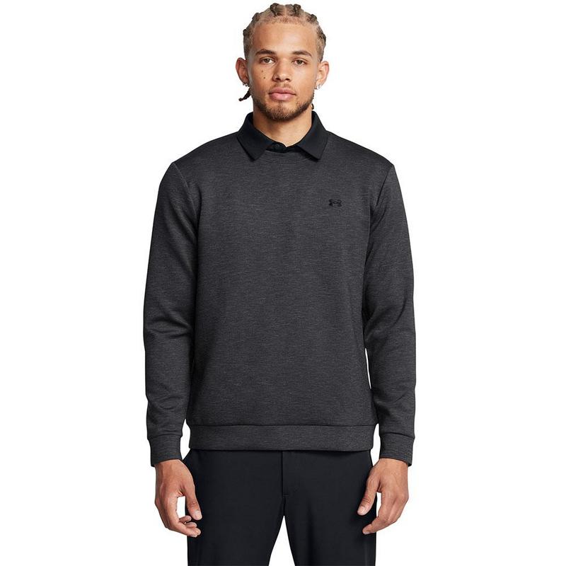 Under Armour UA Drive Midlayer Crew Golf Sweater - Black/Anthracite/Black - main image