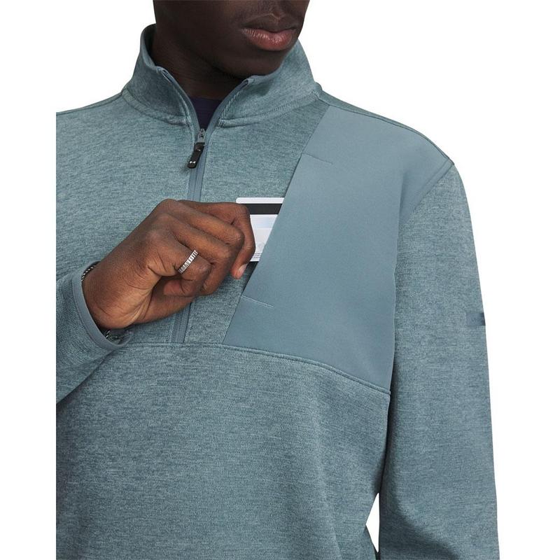 Under Armour UA Drive Midlayer SweaterFleece Golf Top - Jasper Blue/Serpentine/Jasper Blue - main image