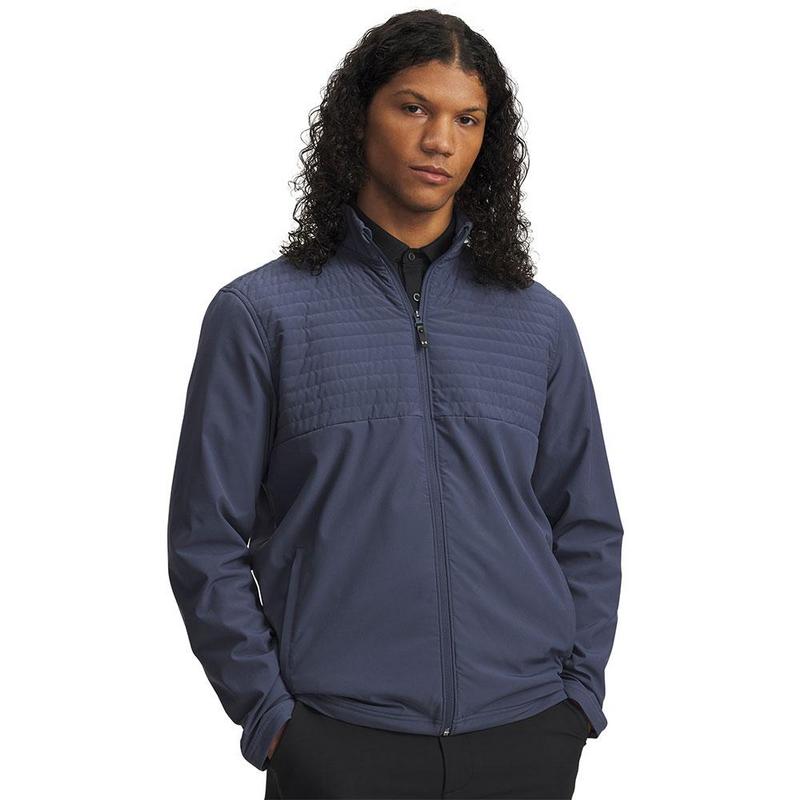 UA Drive Pro Full-Zip Golf Top - Downpour Gray/Black