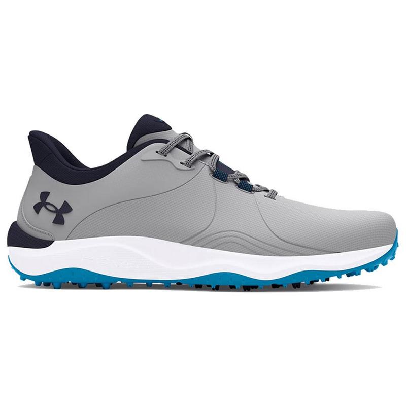 Under Armour UA Drive Pro Spikeless Wide Golf Shoes - Mod Gray/Capri/Midnight Navy - main image