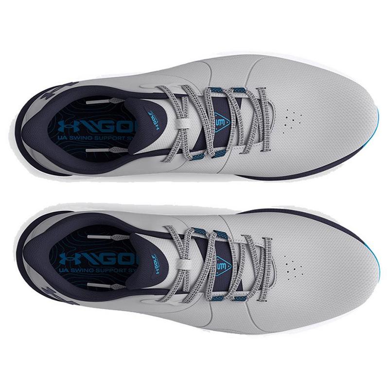 Under Armour UA Drive Pro Spikeless Wide Golf Shoes - Mod Gray/Capri/Midnight Navy - main image
