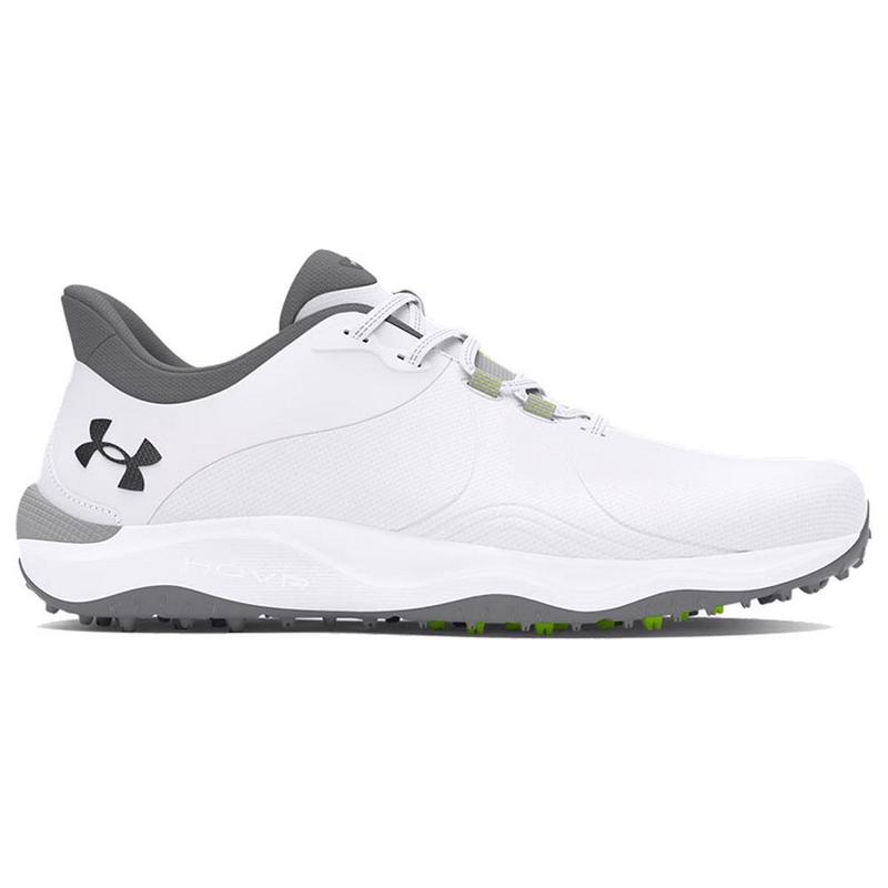 Under Armour UA Drive Pro Spikeless Wide Golf Shoes - White/White/Metallic Gun Metal - main image