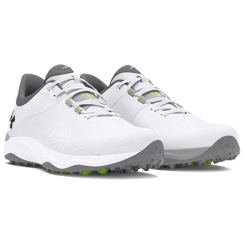 Under Armour UA Drive Pro Spikeless Wide Golf Shoes - White/White/Metallic Gun Metal - main image