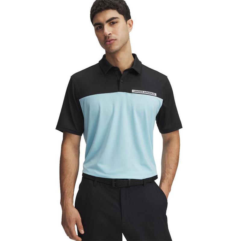 Under Armour UA Tee To Green Colour Block Polo Black / Stream / White
